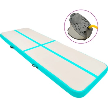 Image 1 of vidaXL Надуваем дюшек за гимнастика с помпа, 300x100x15 см, PVC, зелен (92660)