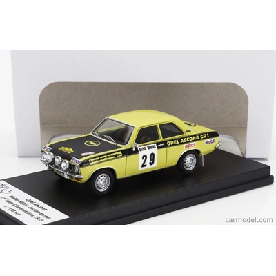 Trofeu Opel Ascona night Version N 29 Rally Lyon Charbonnieres 1973 Walter Rohl Jochen Berger Žlutá Černá 1:43