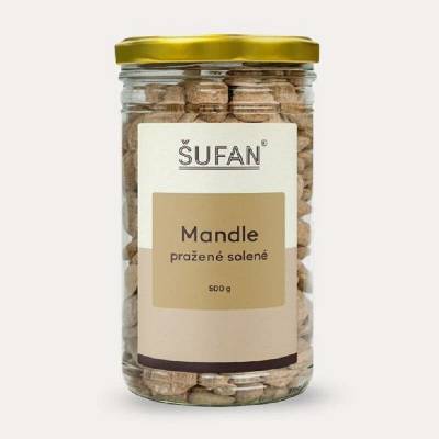 Šufan Mandle pražené solené ve skle 500 g