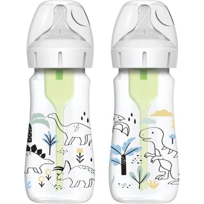 Dr. Brown's Шише Dr. Browns Wide Neck Dino 2x270ml
