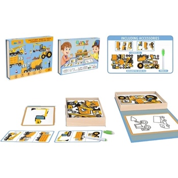 Image 1 of Raya Toys Магнитен пъзел с маркер Raya Toys - Строителни машини (502123027)