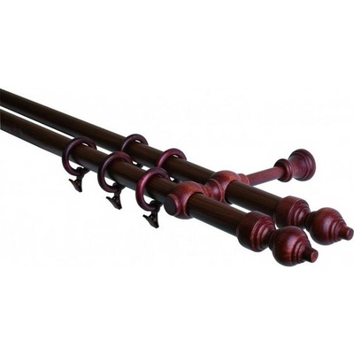 GARNÝŽE-HEBR Garnýž dřevěná mahagon dvojitá 160 cm