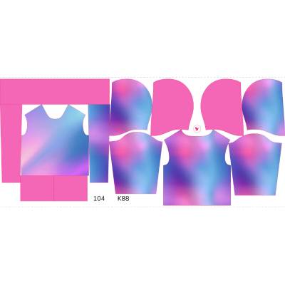 Takoy Panel se střihem 104 dětská mikina funkční teplákovina pastelový gradient