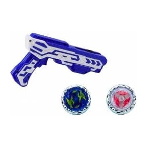 LEAN Toys Set Gun Launcher 2 Metal Discs Blue Lights