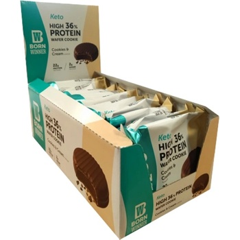 Born Winner Keto 36% High Protein Wafer Cookie [12 x 60 грама] Бисквити с крем