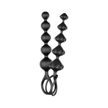 Satisfyer Комплект анални броеници, Черни, 7784