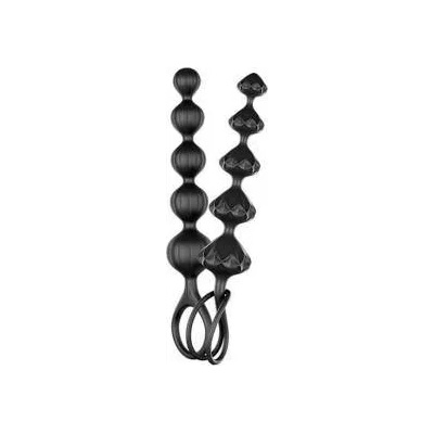 Satisfyer Комплект анални броеници, Черни, 7784