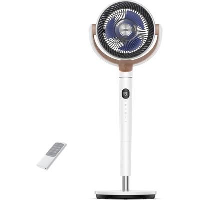 DREO 23dB quiet pedestal fan, 120°+120° omni-directional oscillating fan, 27M wind distance, 1615 m³/h air volume Real turbo air circulator fans, 89-102cm height 3 modes 8-speed - DR-HPF002