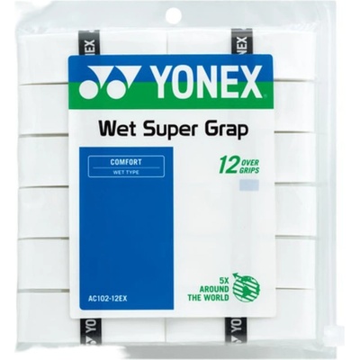 YONEX Грипове Yonex WET SUPER GRAP White - 12 броя (AC102-12 WH)