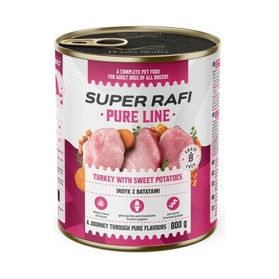 Super Rafi Pure Line s morčacím mäsom a sladkými zemiakmi 800 g