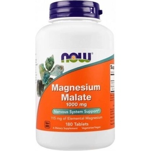 NOW Magnesium Malate, Магнезий Малат 1000 мг, 180 таблетки (NF1300)