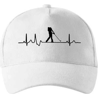EKG golf úder so zahnutým šiltom a mosaznou sponou Biela