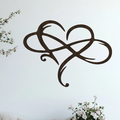 dřevo života Dřevěné srdce INFINITY Zvolte barvu dekoru: Wenge, Rozměry (cm): 80x60
