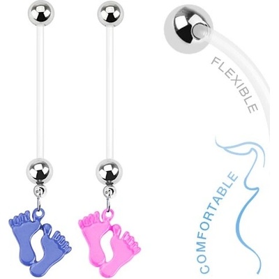 Šperky4U těhotenský piercing do pupíku stopy WP01020-B