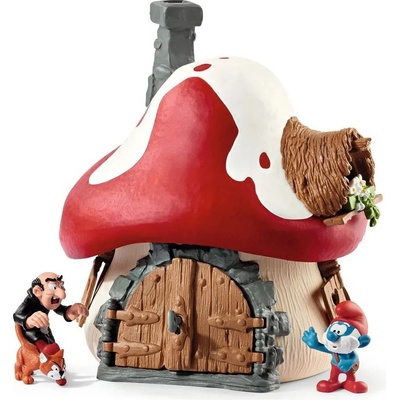Schleich 20803 Šmolkovia Domček na kľúčik s dvomi figúrkami