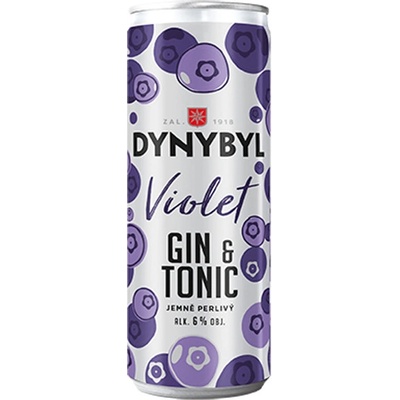 Dynybyl Gin Violet a Tonic 6% 0,25 l (plech)