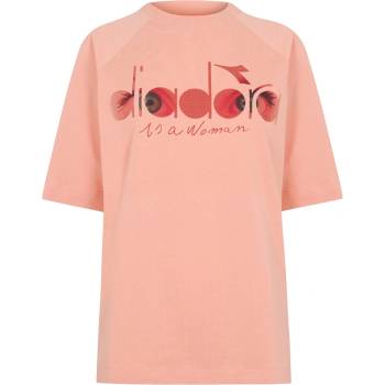 Diadora Тениска Diadora Women's Flowers Short Sleeve T-Shirt - Coral Red