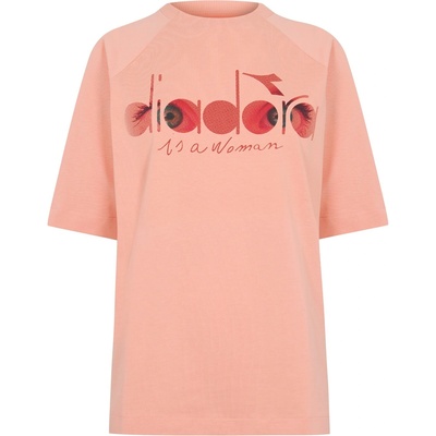 Diadora Тениска Diadora Women's Flowers Short Sleeve T-Shirt - Coral Red