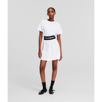 Karl Lagerfeld Logo Tape T-shirt Dress biela