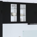 vidaXL Стенен стъклен шкаф PORTO Черно 80 x 31 x 80 см (885416)