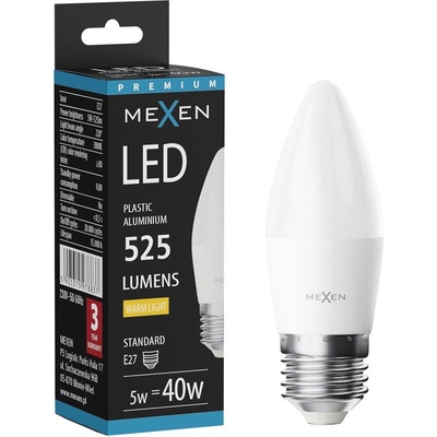 Mexen Nova LED крушка E27, C37, 5W, Топла - 3000K, 525 lm - L102-E27-0530-01 (L102-E27-0530-01)