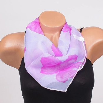 Image 1 of Копринено фишу в светлолилаво с виолетови цветя