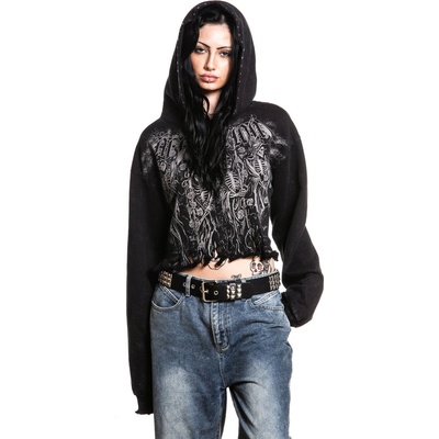 AFFLICTION дамски суичър (top) AFFLICTION - REQUIEM FROST- CROP - AW28899-BKLV
