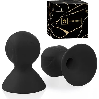 Вакуумни вендузи за зърна, 2 броя - Nipple Suckers Black (LIEBESE063)