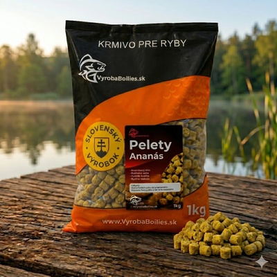 VyrobaBoilies.sk Kŕmne pelety 1 kg 5 mm Ananás