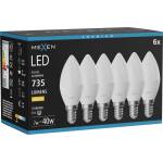 Mexen Nova 6x LED крушка E14, C37, 7W, Топло - 3000K, 735 lm - L102-E14-0730-01x06 (L102-E14-0730-01x06)
