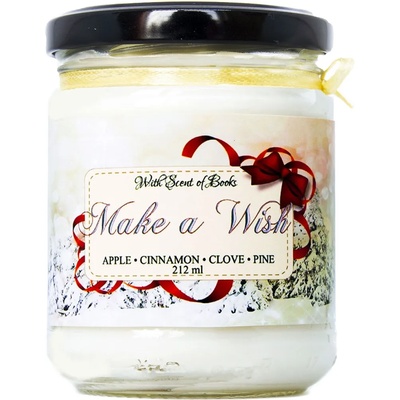 With Scent of Books Ароматна свещ - Make a Wish, 212 ml