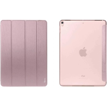Torrii Torrio Case - кожен кейс и поставка за iPad 6 (2018), iPad 5 (2017) (розово злато)