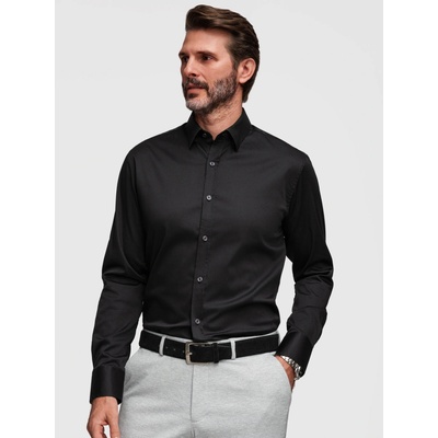 Ombre Classic pánska košel'a slim fit čierna čierna | šedá