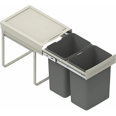 Kuchynský kôš výsuvný JC602, 2× 20 l, sivý, K4052104