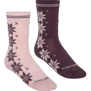 Kari Traa Дамски мериносови чорапи Kari Traa Women's Vinst Sock 2 Pack Merino socks - Cocoa Powder - размер 36-38 (EU) (207-1585-0211)