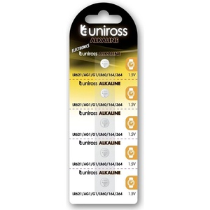 Uniross Батерии алкални Uniross 8460, LR621/AG1/LR60, 1.55V, 160mAh, 5бр (8460)