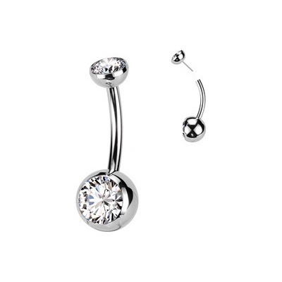 Šperky4U PUSH IN piercingu do pupíku titan TIT1309-C