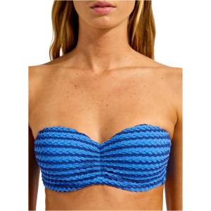 Seafolly Дамско бикини горнище Seafolly Women's Mesh Effect Bustier Bandeau Bikini top - Sapphire - размер 44 (EU) (150-4259-0717)