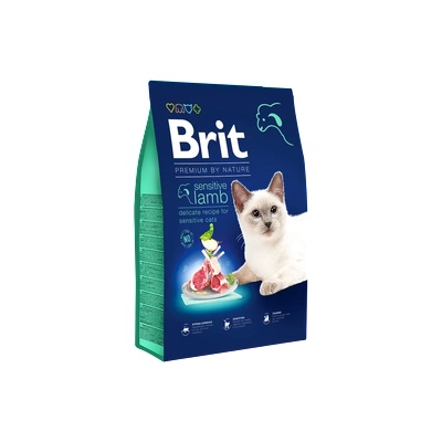 Brit Premium by Nature Cat Sensitive Lamb - Хипоалергенна агнешка формула за възрастни котки с чувствително храносмилане