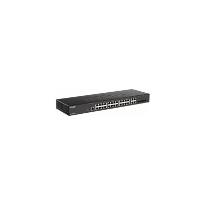 D-Link DGS-2000-28 D-Link DGS-2000-28 Managed switch, 24x GbE, 4x RJ45/SFP, fanless