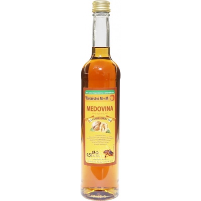 Včelařství M+M medovina dezertní vlašské ořechy 0,5 l