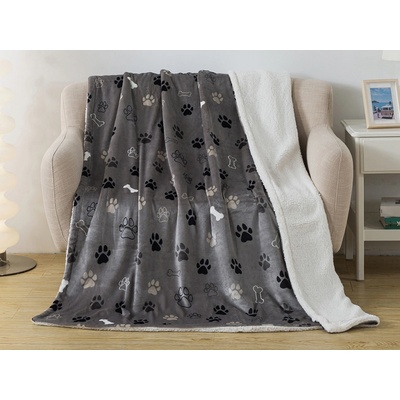 Xpose mikroplyš deka LABKY s baránkom sivá 200x220