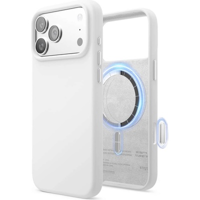 elago Силиконов (TPU) калъф с MagSafe за iPhone 17 Pro Max - Elago Magnetic Soft Silicone Case (бял) (ES17MSSC69PRO-WH)