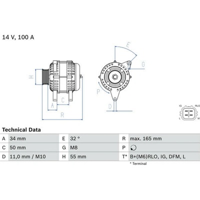 generátor BOSCH 0 986 082 350