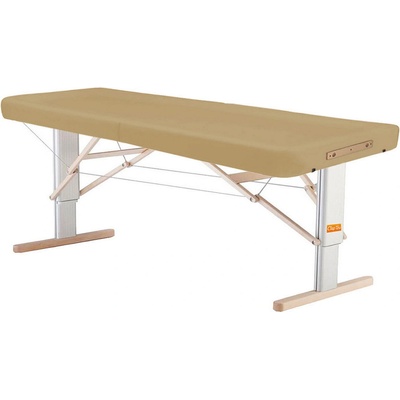 Clap Tzu Linea Prenosný elektrický masážny stôl Ayurveda Farba: PU béžová (dune) Doplnky: sieťové napájanie + vstavané elektrické vyhrievanie + nožný spínač 192 x 80 cm 30 kg 13 farieb