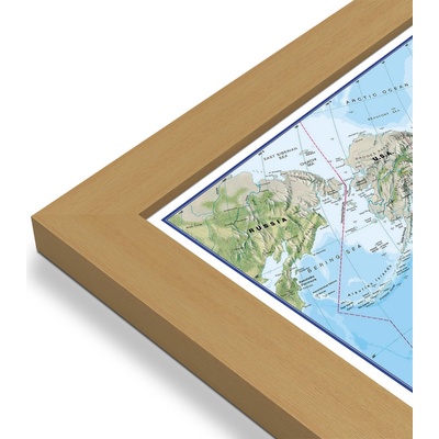 Maps International Svět - nástěnná zeměpisná mapa 135 x 85 cm Varianta: mapa v dřevěném rámu, Provedení: Pegi jádro ořechu
