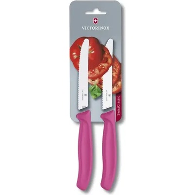 Victorinox Комплект от два ножа за домати Victorinox Swiss Classic 11 см. , назъбено острие, розови (6.7836.L115B)