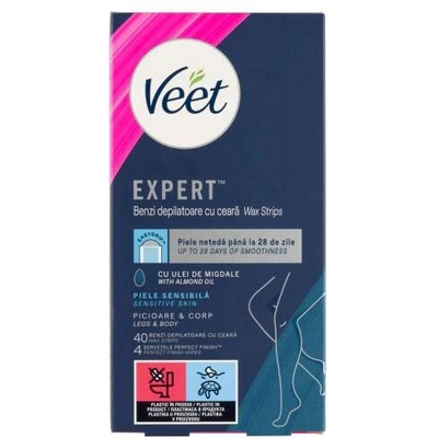 Veet Expert ленти за студена депилация за чувствителна кожа 40 бр (5997321774756)