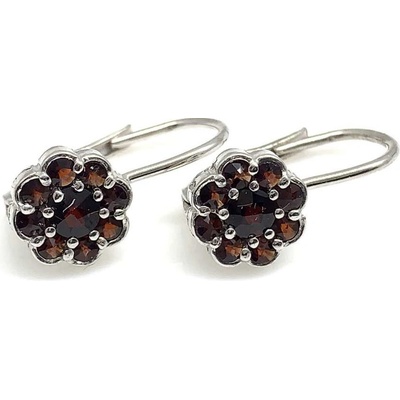 Jan Kos jewellery stříbrné náušnice s Českým granátem 32103024