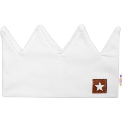 Dvojvrstvová čelenka Baby Nellys Hand Made Korunka STAR biela